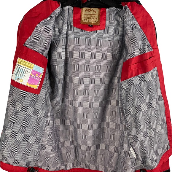 Gore-Tex Red and Gray Rain Jacket Outdoor Sport - Picture 7 of 12